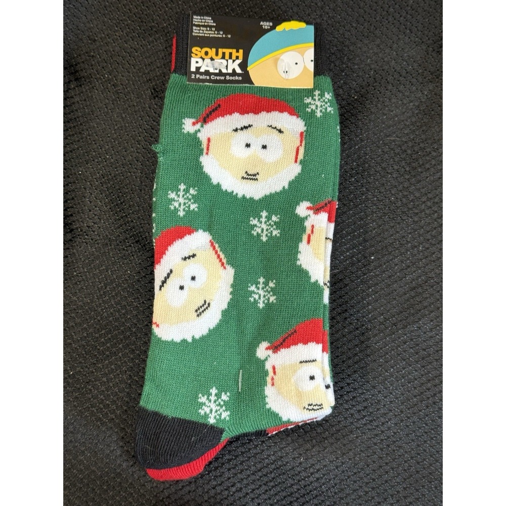 South Park Santa Cartman 2 pack Crew Socks NEW /w Tags HYP 6-12‎